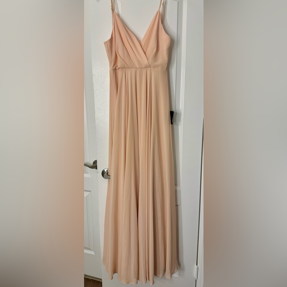 Lulus Pale Pink Sleeveless Chiffon Maxi Formal Dress